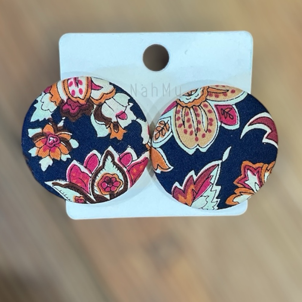 Floral Button Earrings